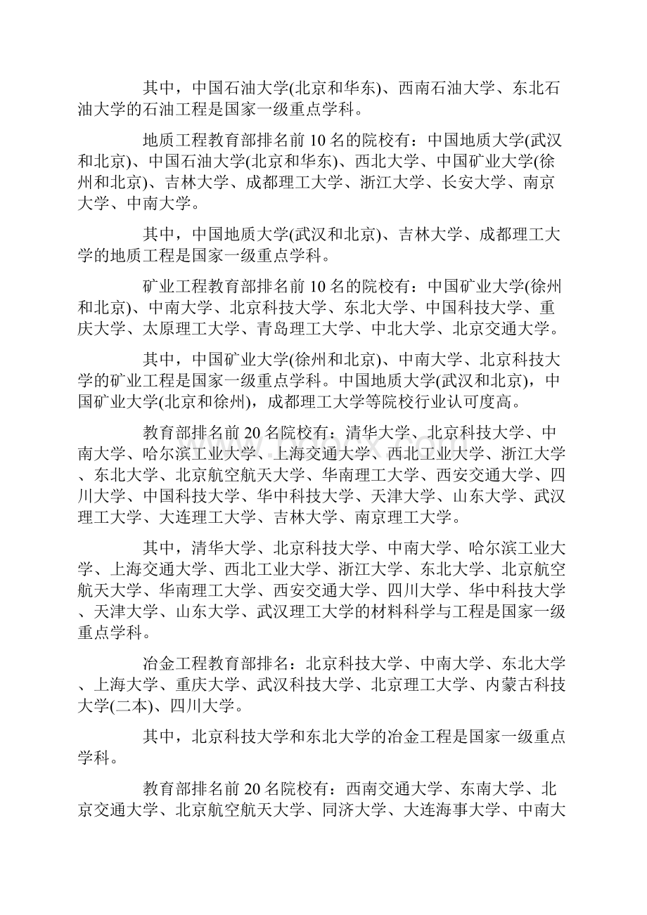 中国常见20类工科专业领头院校排名.docx_第3页