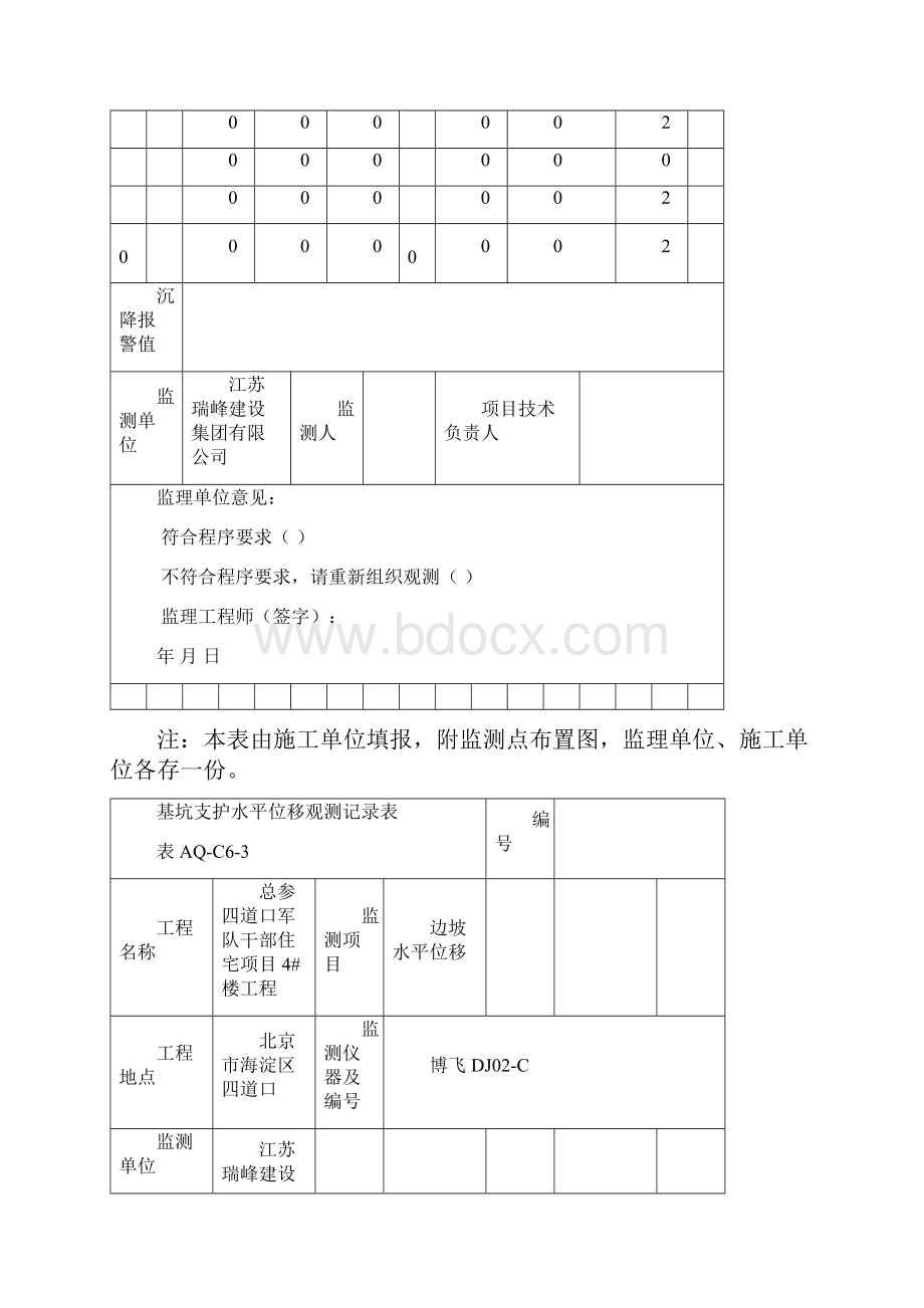 基坑支护水平位移观测记录表11.docx_第2页