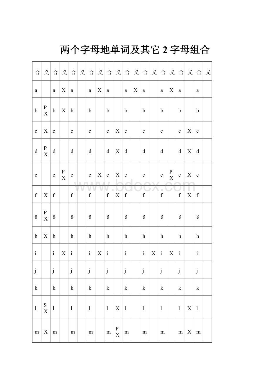 两个字母地单词及其它2字母组合.docx