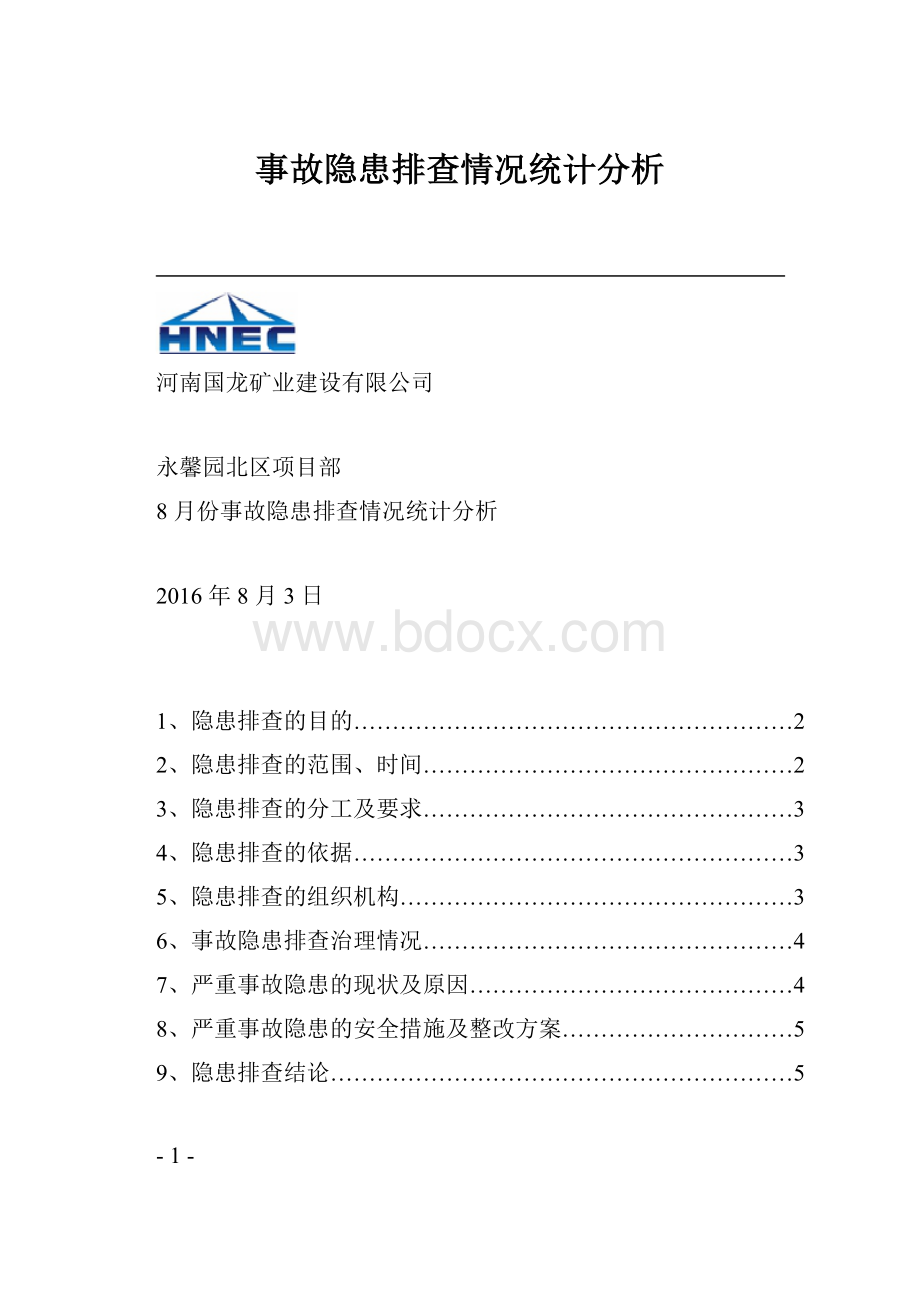 事故隐患排查情况统计分析.docx