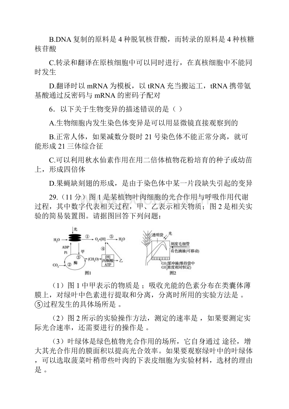 高考模拟黑龙江省哈尔滨市届高三下学期第三次模拟考试生物试题Word版含答案.docx_第3页