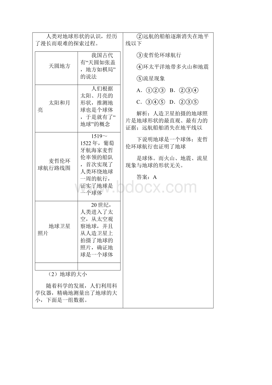 七年级地理上册 11 地球和地球仪思维导图及知识点解析.docx_第2页