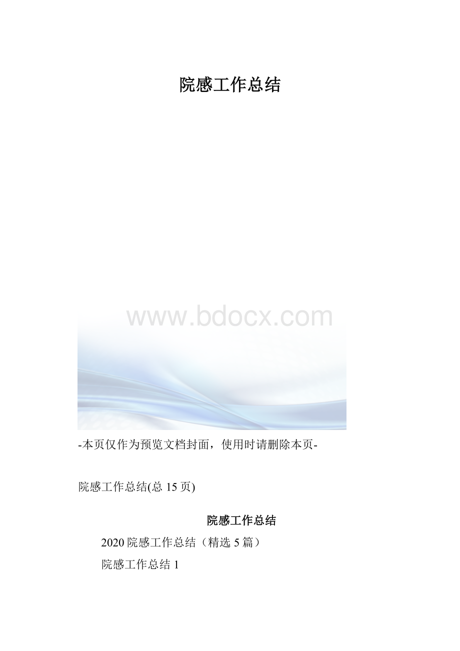 院感工作总结.docx