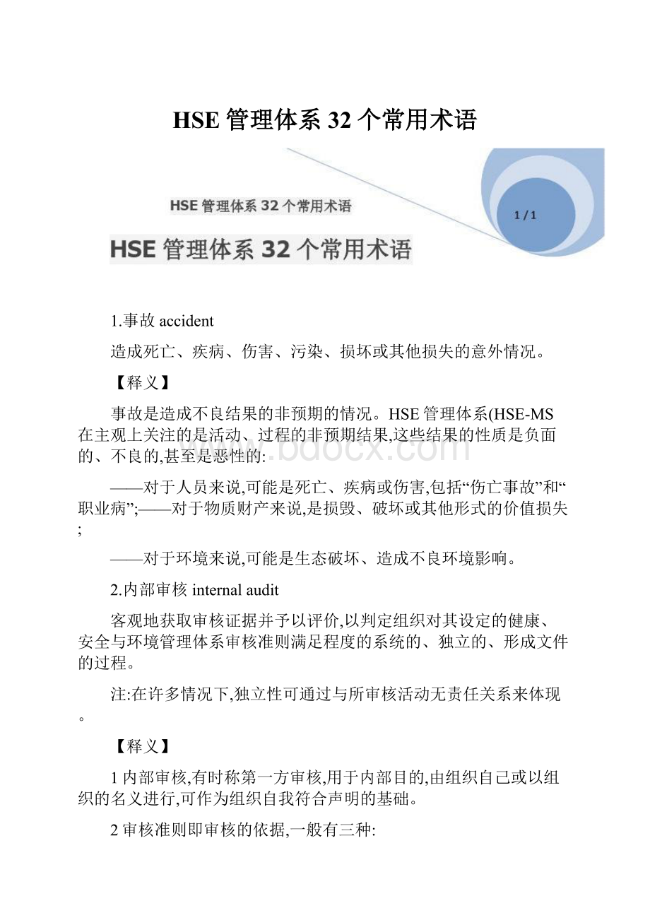 HSE管理体系32个常用术语.docx