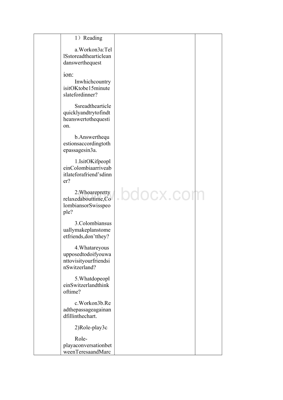 人教新目标版九年级英语Unit10YouresupposedtoshakehandsSectionA3a4c教案.docx_第3页