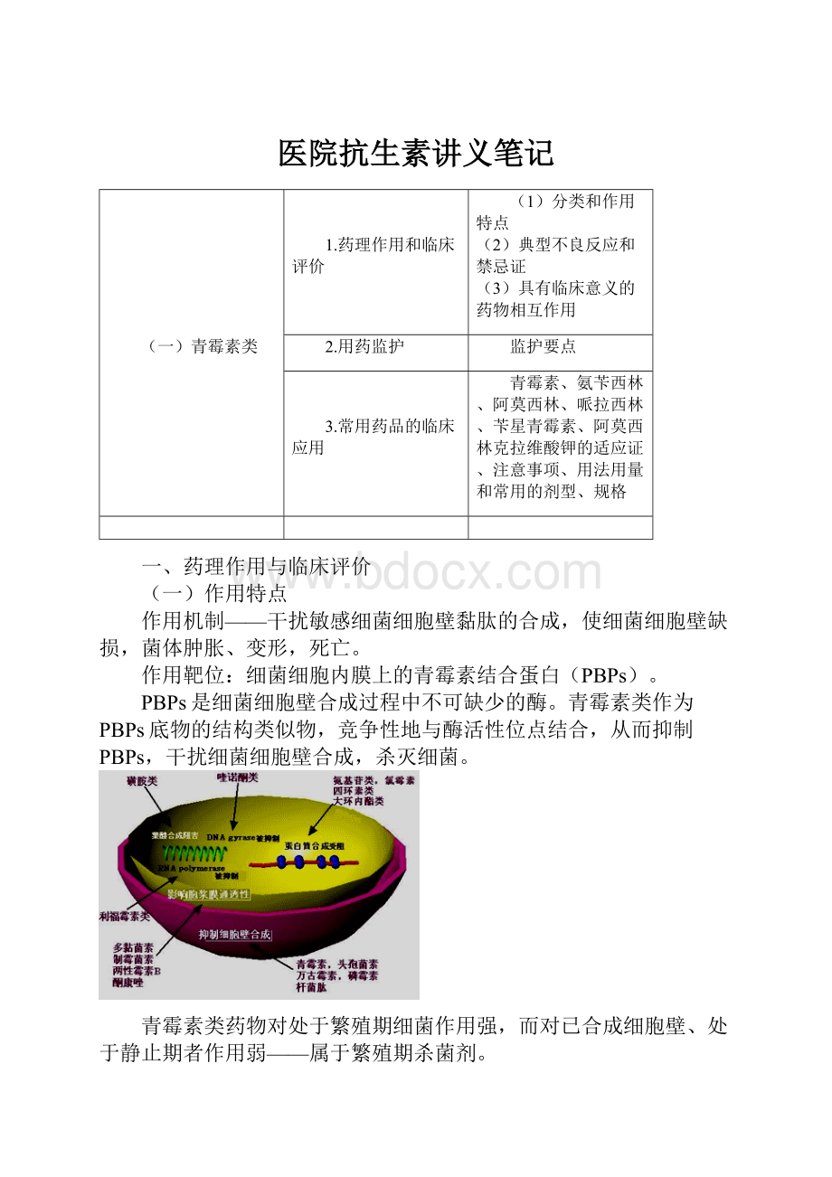 医院抗生素讲义笔记.docx_第1页