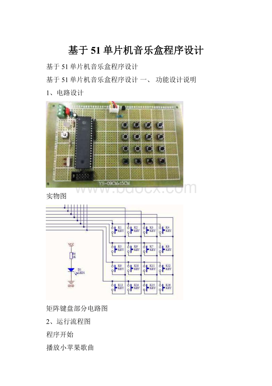 基于51单片机音乐盒程序设计.docx