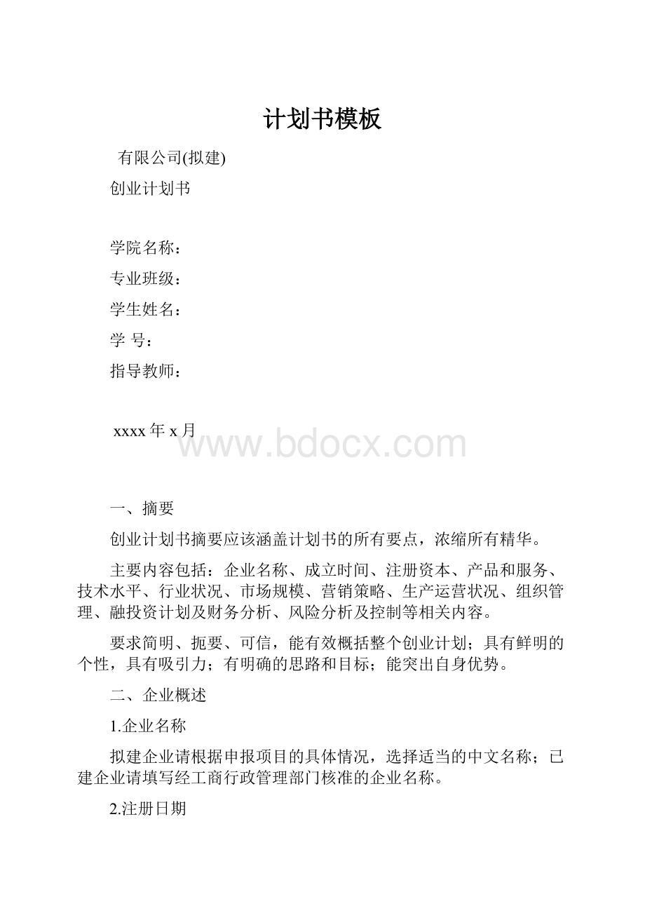 计划书模板.docx