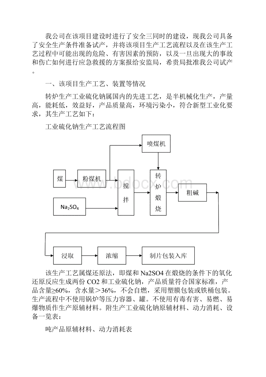 三万吨工业硫化钠试生产方案.docx_第2页