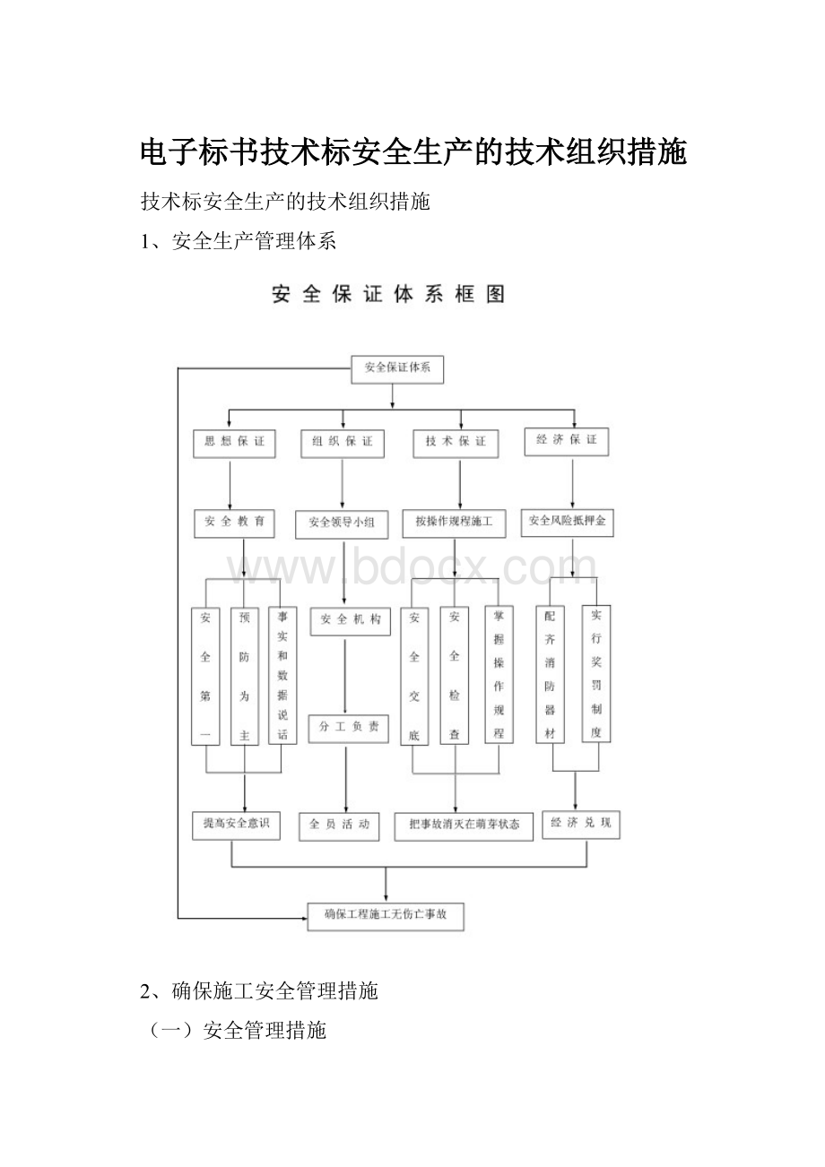 电子标书技术标安全生产的技术组织措施.docx