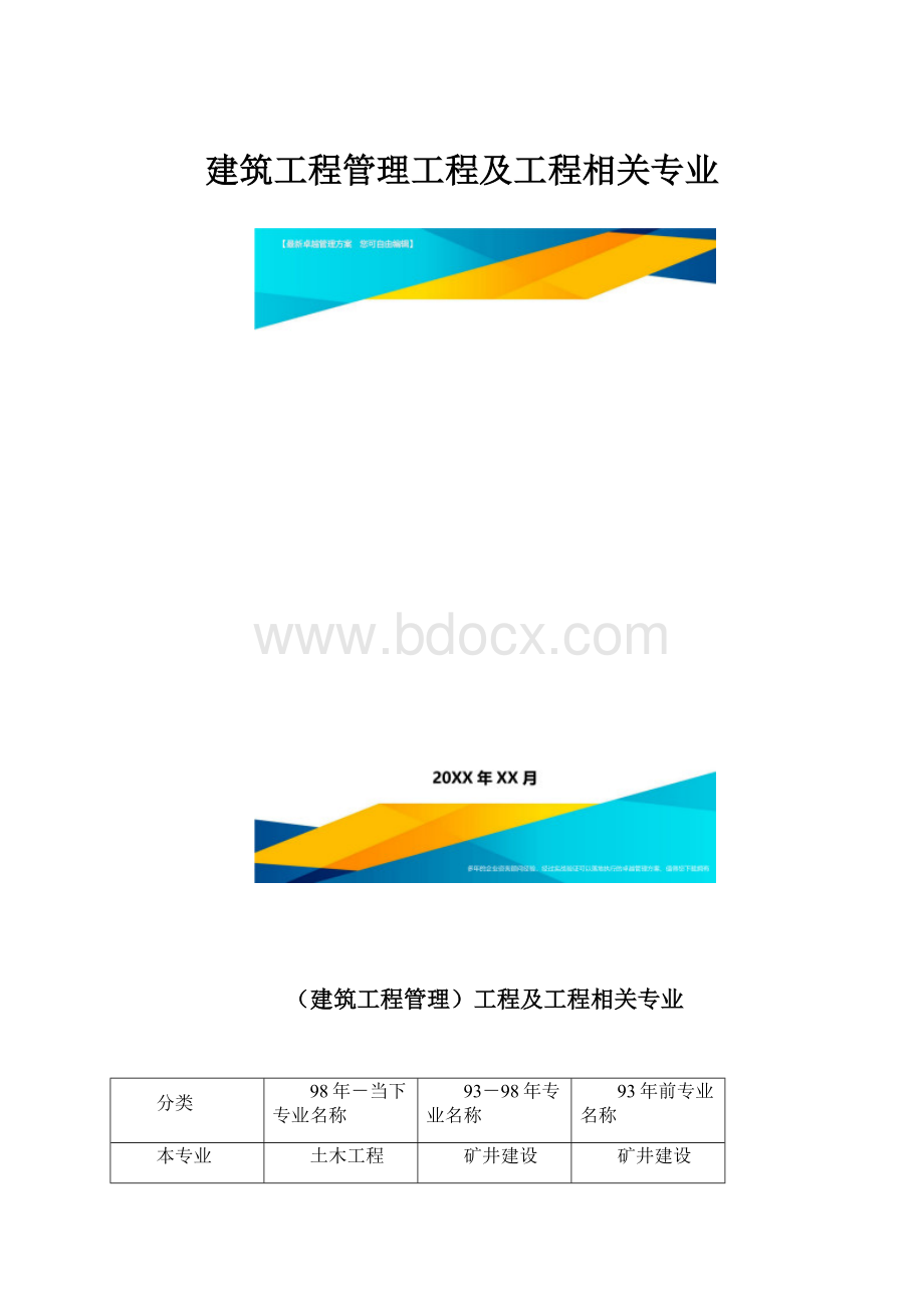 建筑工程管理工程及工程相关专业.docx_第1页