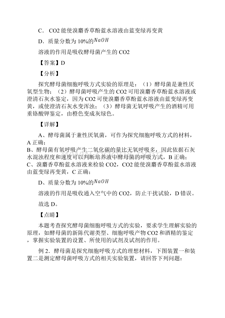 专题07 探究酵母菌细胞呼吸的方式高考生物必考实验专题突破解析版.docx_第3页