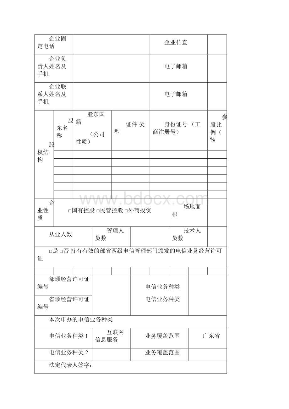 增值电信业务经营许可证申请ICP申请表.docx_第3页