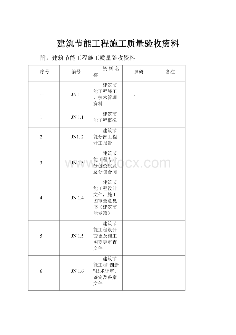 建筑节能工程施工质量验收资料.docx_第1页