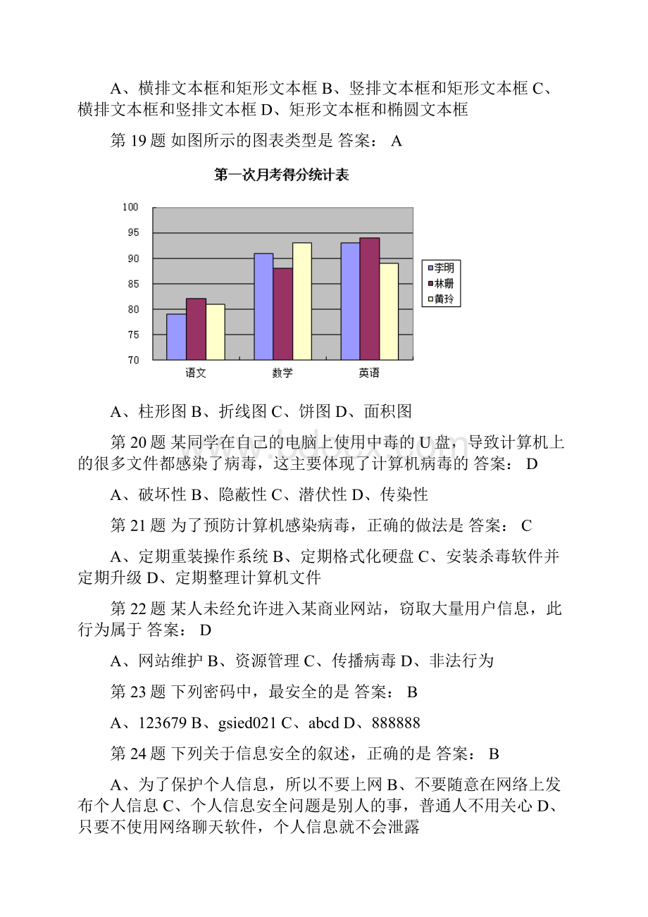 福建省信息技术会考《信息技术》选择题.docx_第3页