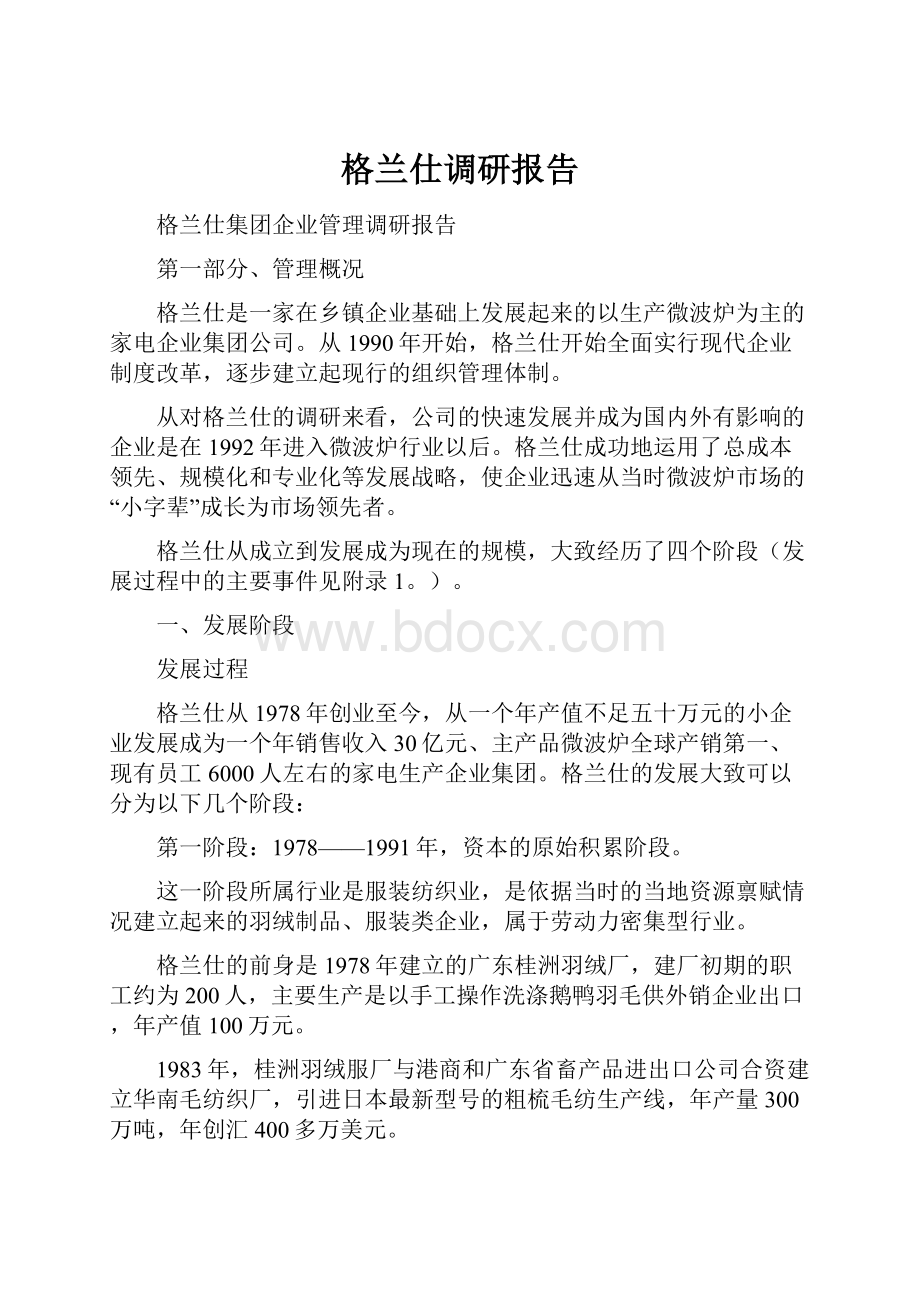 格兰仕调研报告.docx_第1页