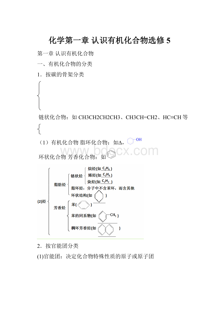 化学第一章 认识有机化合物选修5.docx_第1页