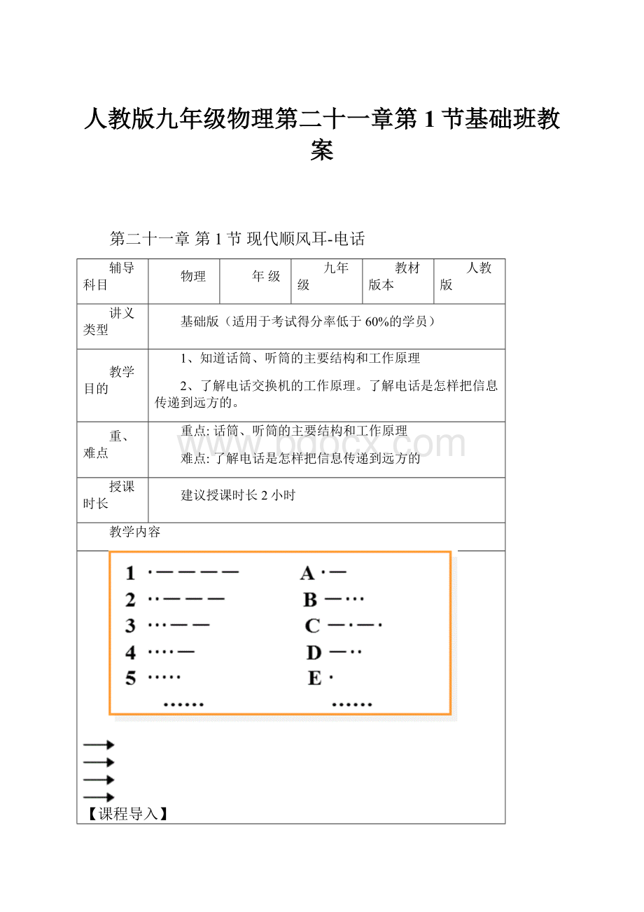 人教版九年级物理第二十一章第1节基础班教案.docx