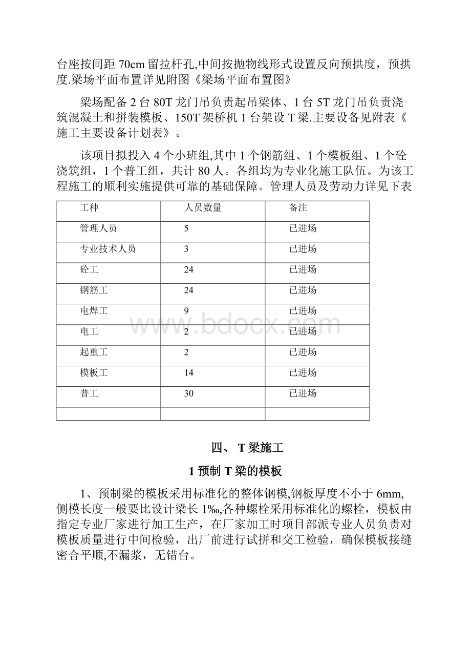 施工管理张屋坝大桥t梁预制施工方案.docx_第3页