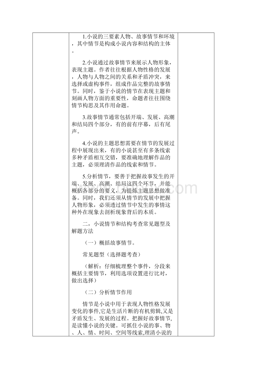 最新高考语文复习课文学类文本小说阅读鉴赏教学设计.docx_第2页