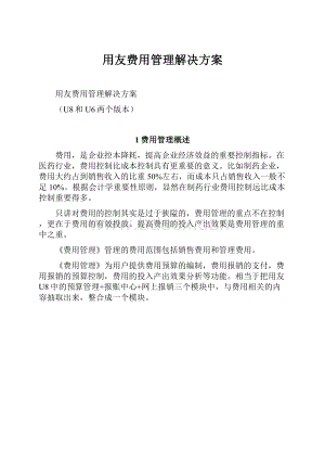 用友费用管理解决方案.docx