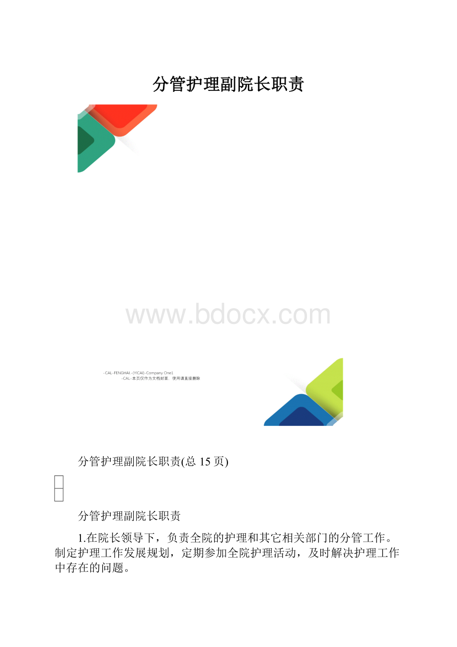 分管护理副院长职责.docx_第1页