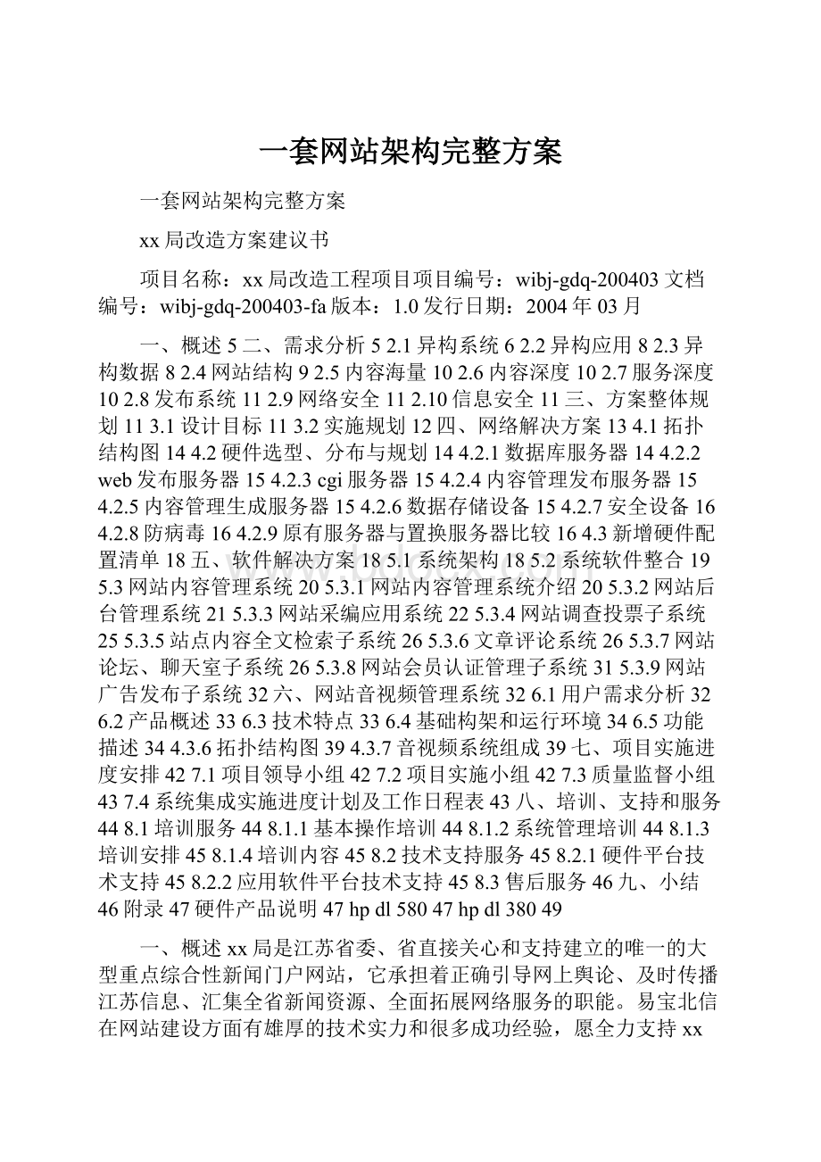 一套网站架构完整方案.docx