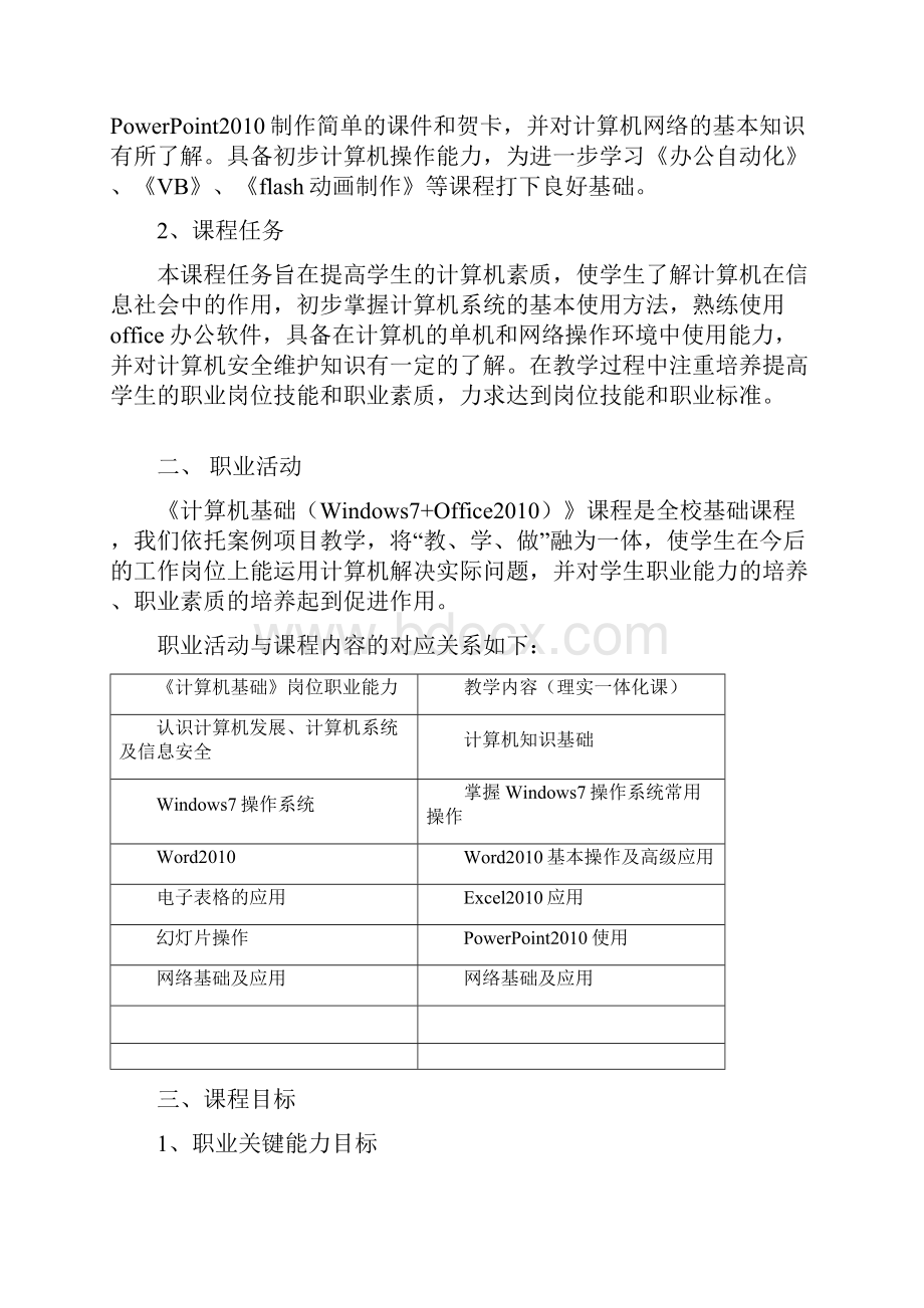 计算机基础Windows7Office课程标准.docx_第2页