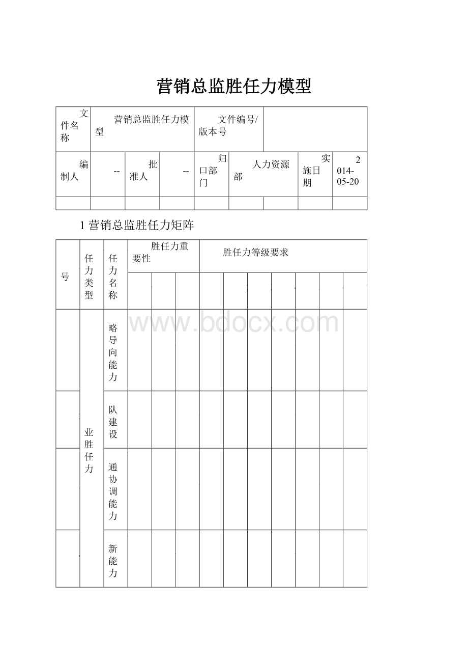 营销总监胜任力模型.docx_第1页