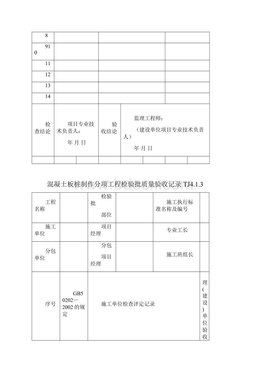 基坑子分部工程质量验收记录等建筑表格.docx_第3页