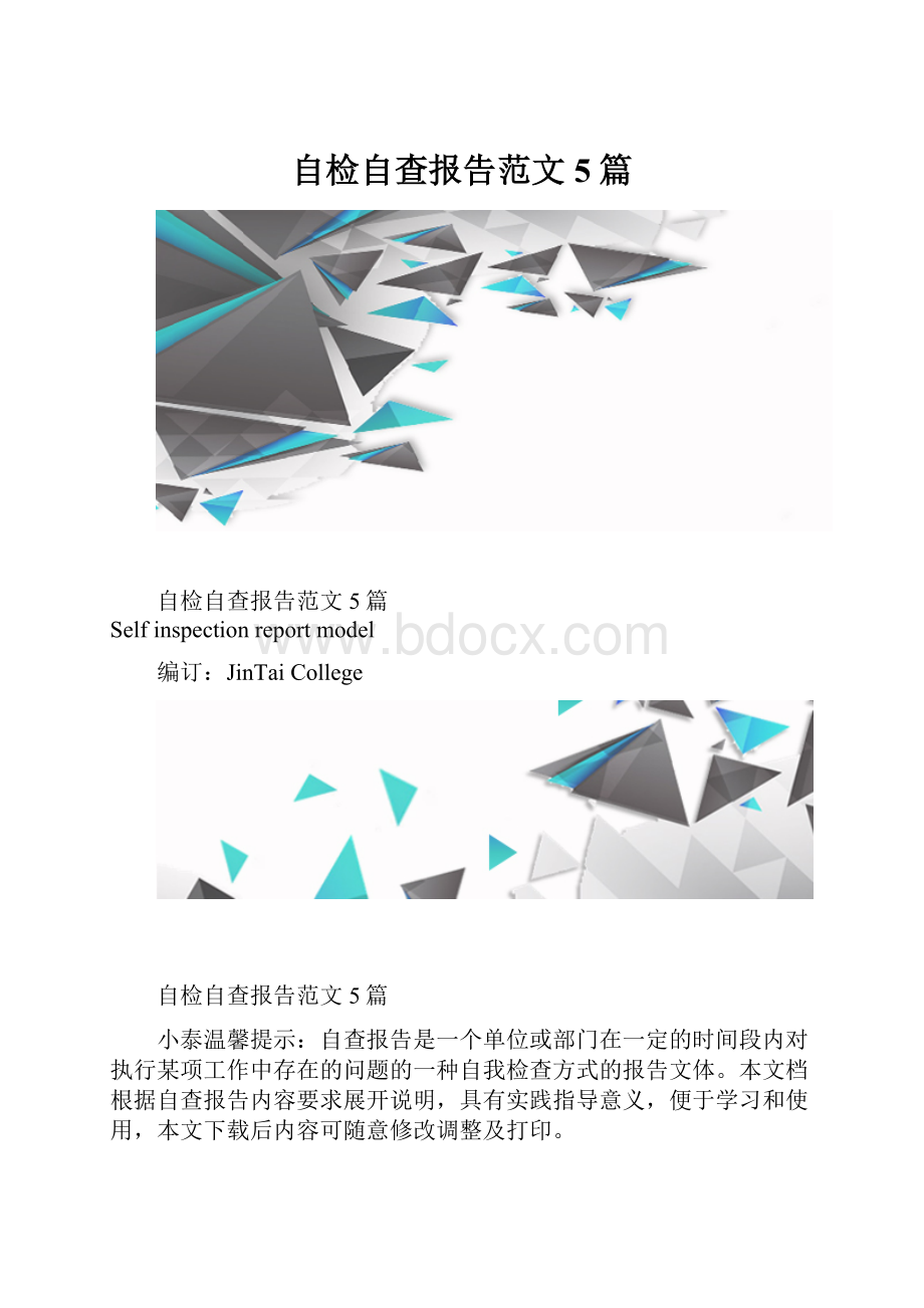 自检自查报告范文5篇.docx