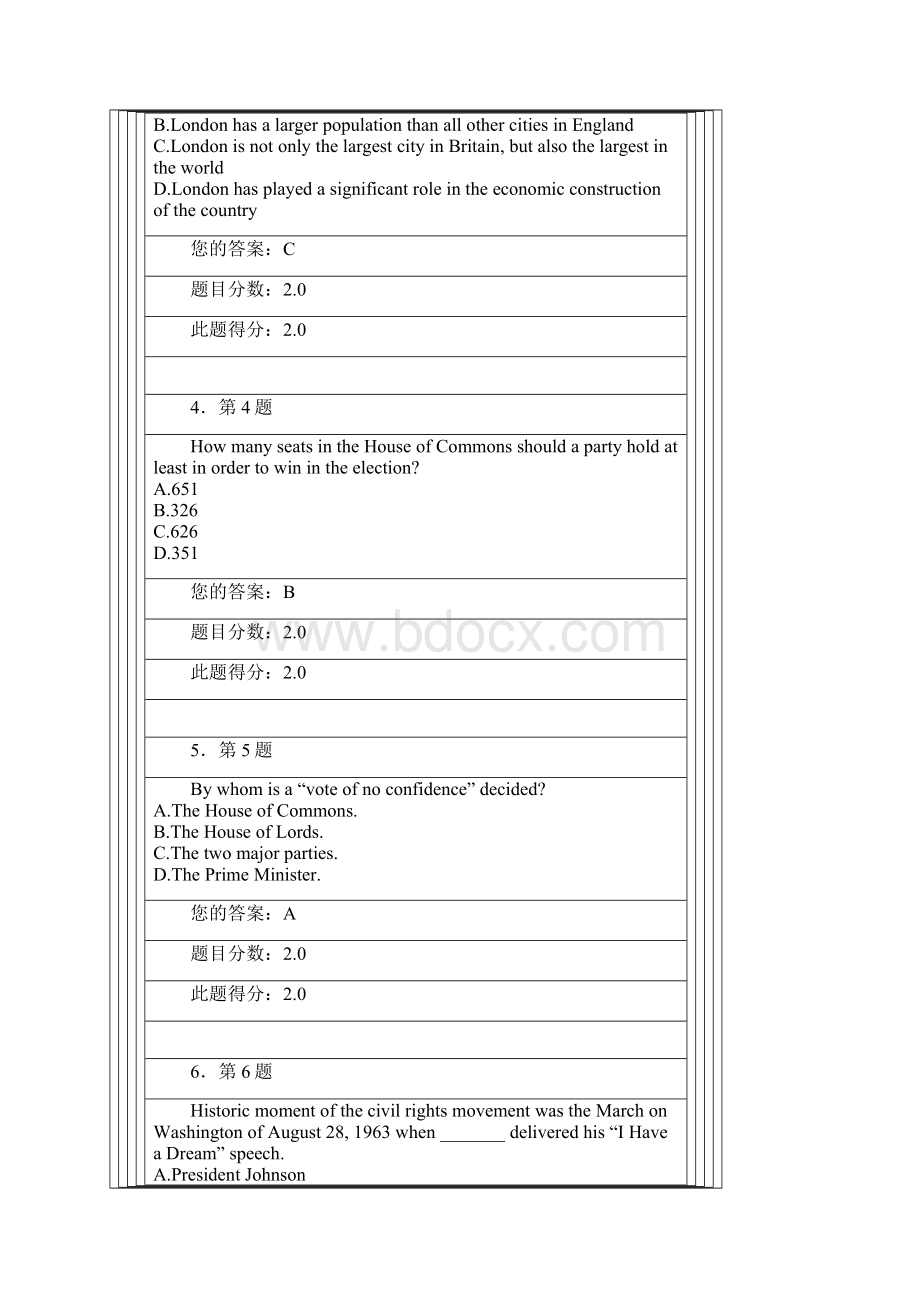 华师英语国家概况单选题.docx_第2页