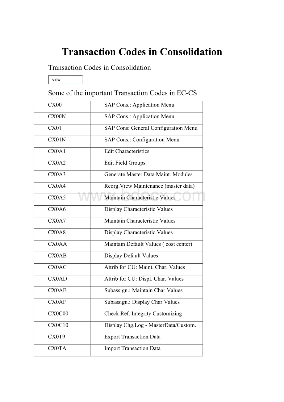 Transaction Codes in Consolidation.docx