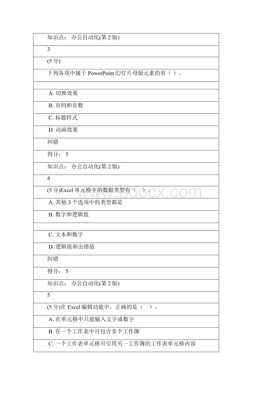 办公自动化第2版 在线作业3资料.docx_第2页