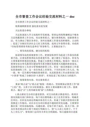 全市督查工作会议经验交流材料之一doc.docx