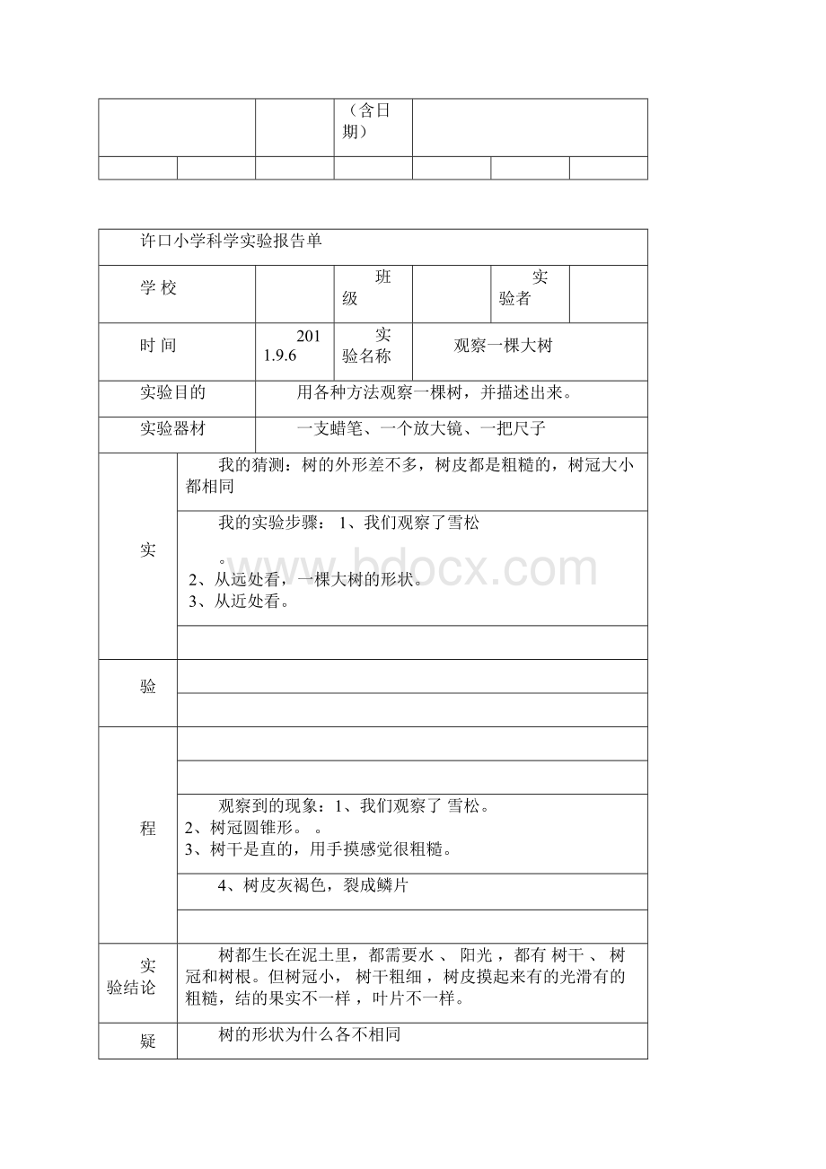 教科版三年级上册科学实验报告单.docx_第2页