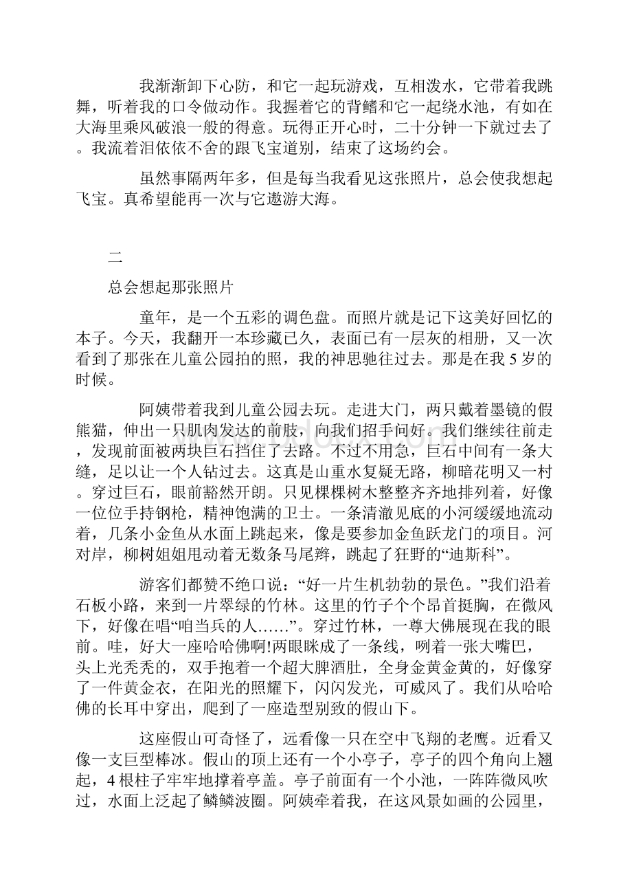 中考语文作文范文大全总会想起那张照片.docx_第2页