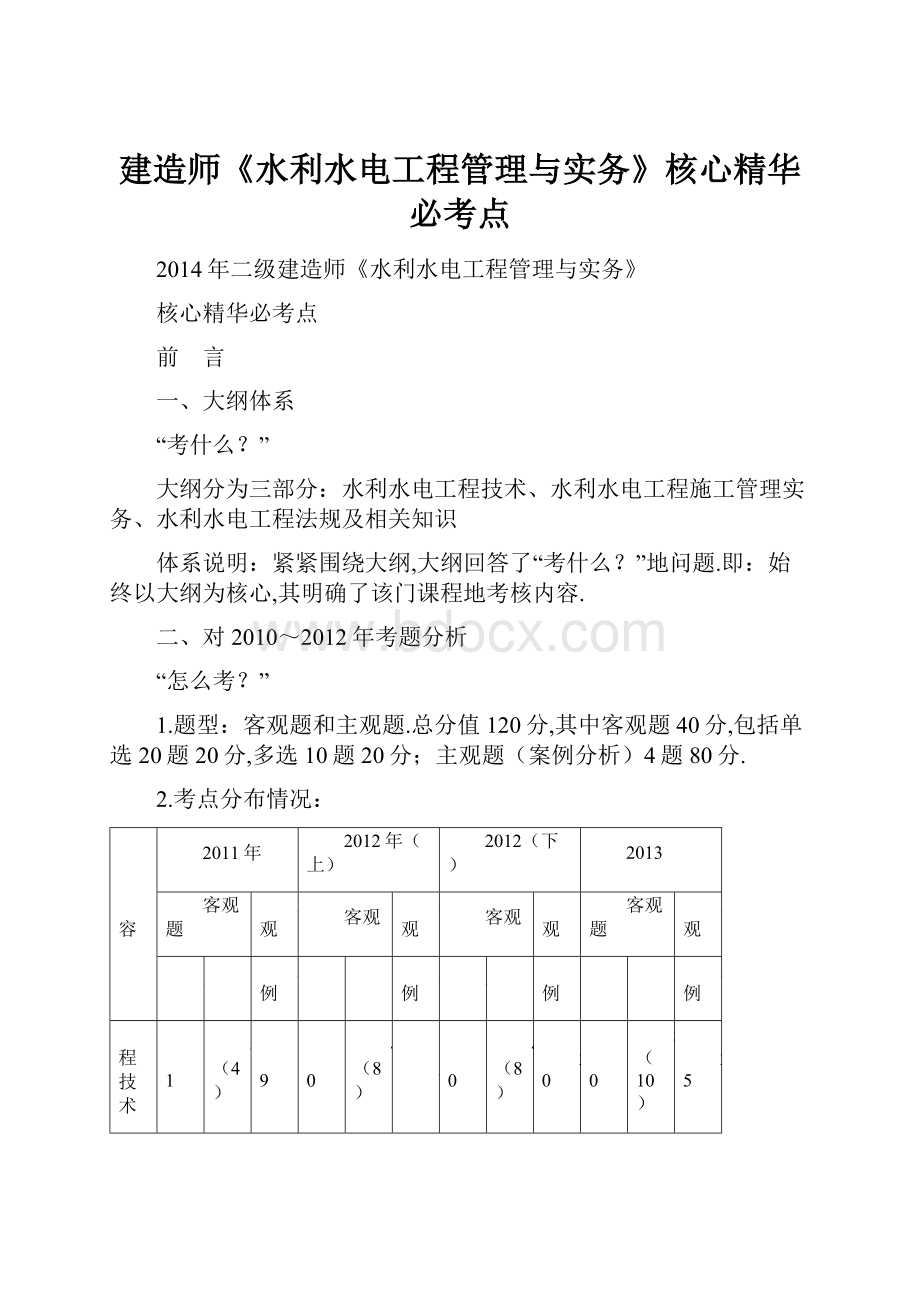 建造师《水利水电工程管理与实务》核心精华必考点.docx