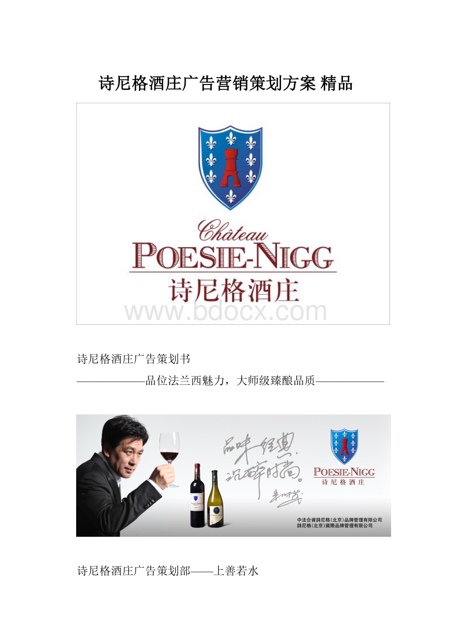 诗尼格酒庄广告营销策划方案 精品.docx