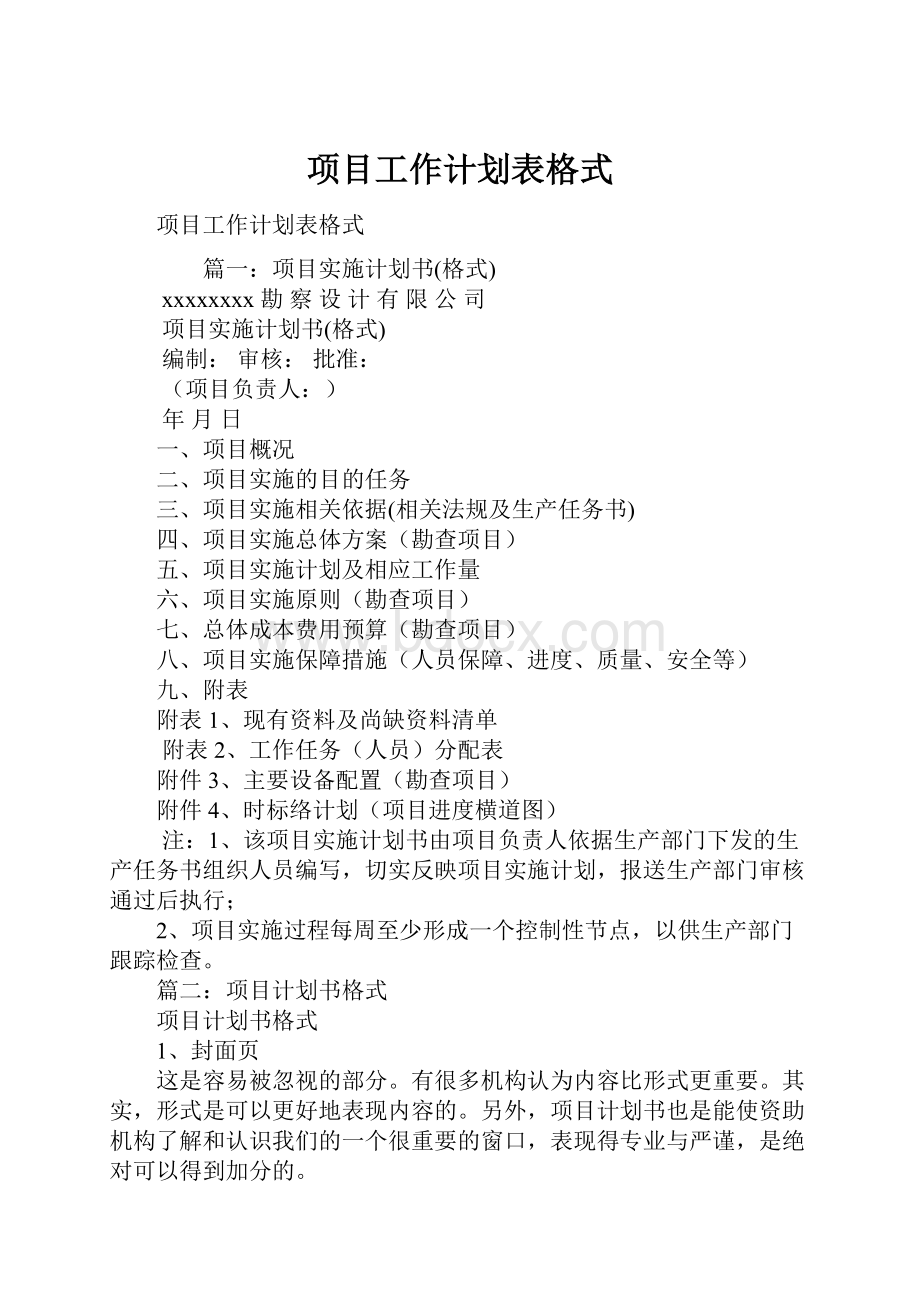 项目工作计划表格式.docx