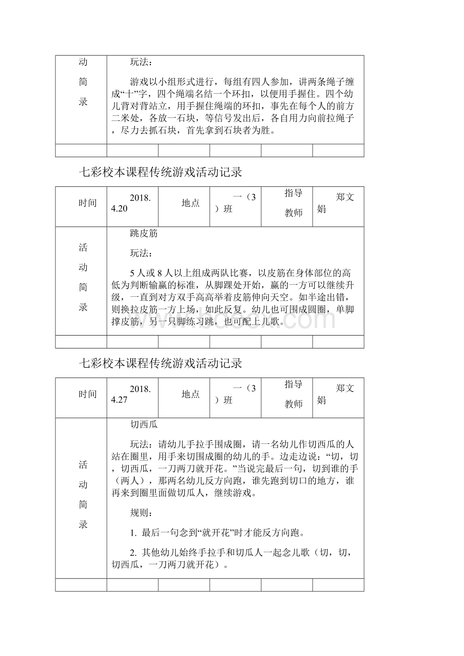 七彩校本课程传统游戏活动记录 doc.docx_第3页