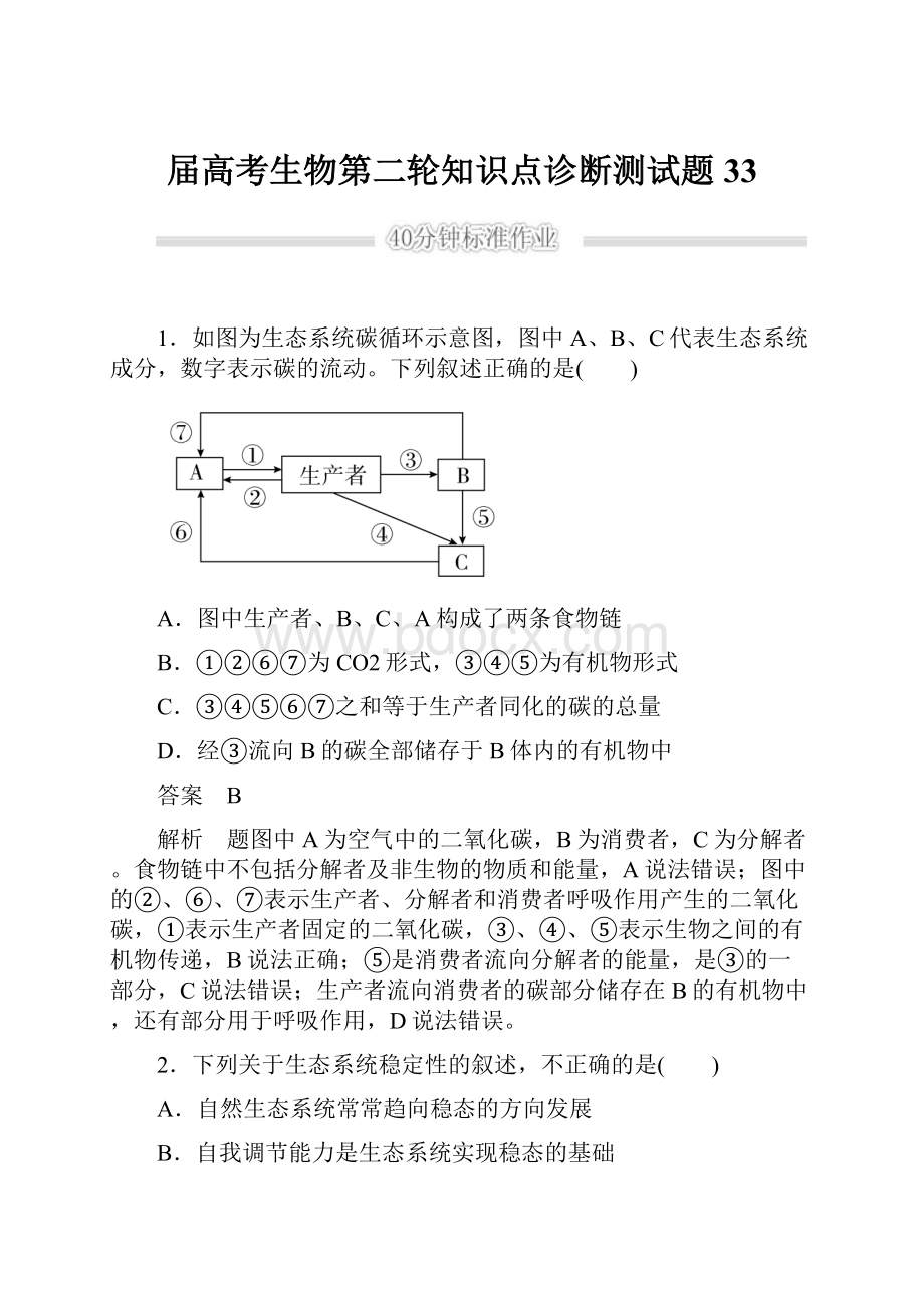 届高考生物第二轮知识点诊断测试题33.docx