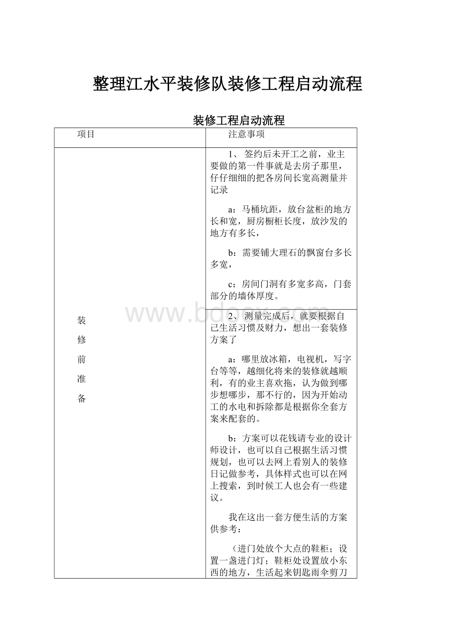 整理江水平装修队装修工程启动流程.docx