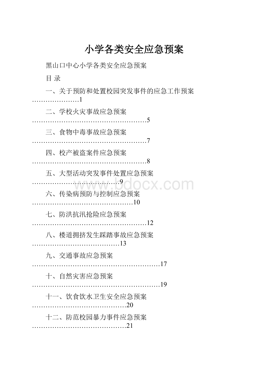 小学各类安全应急预案.docx