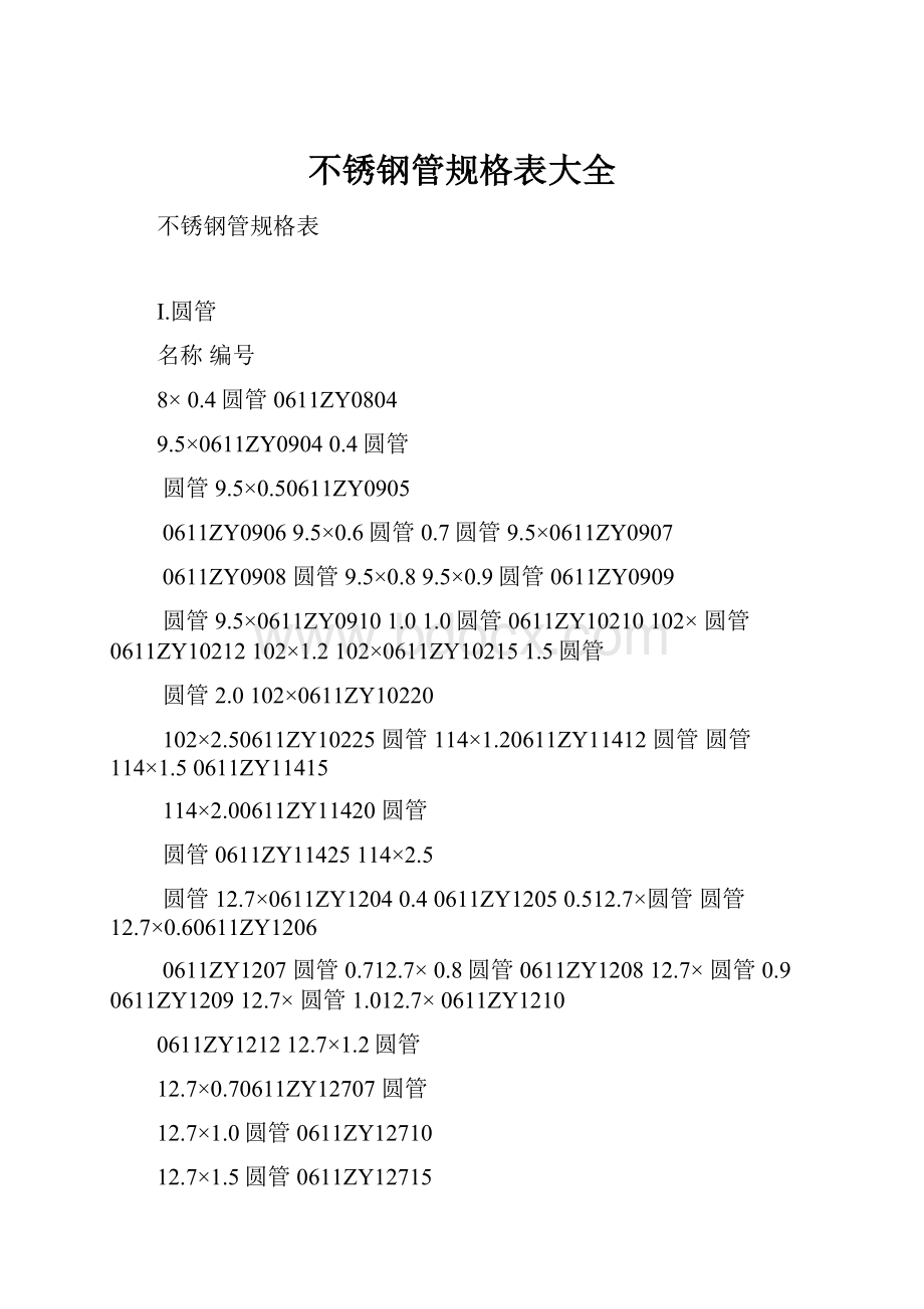 不锈钢管规格表大全.docx_第1页