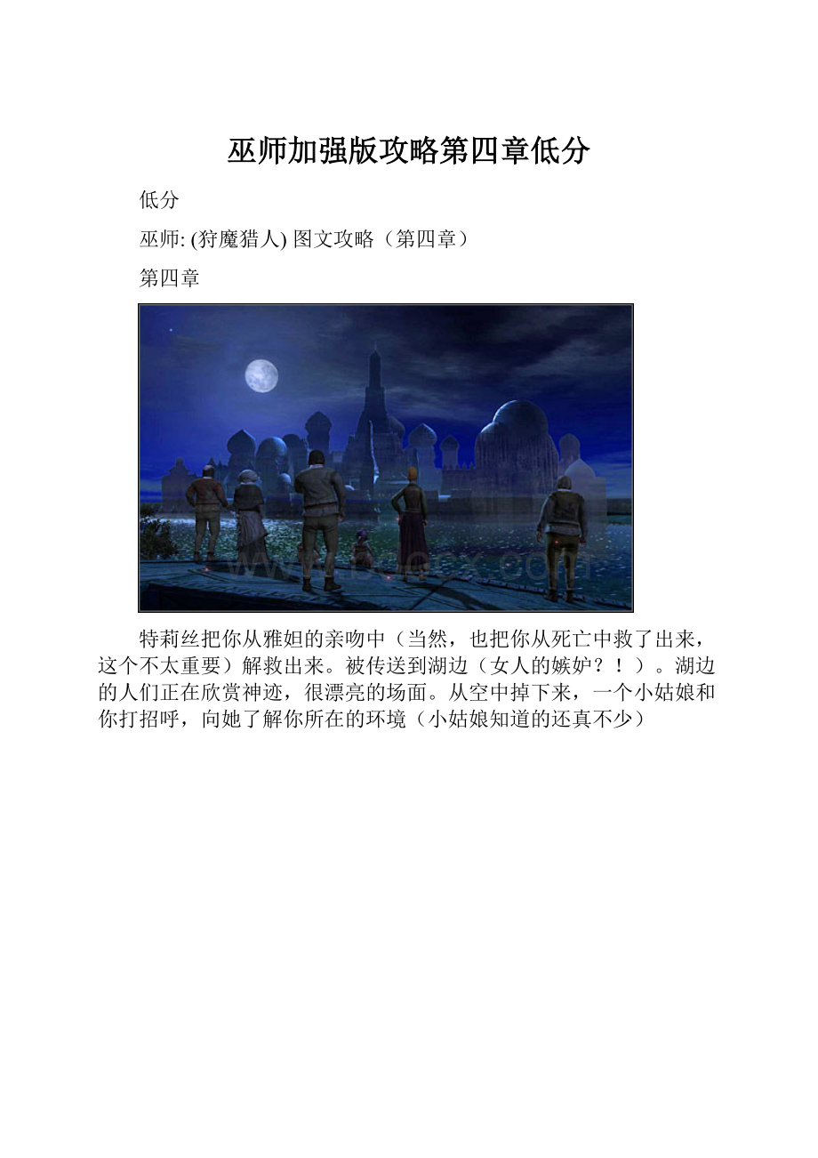 巫师加强版攻略第四章低分.docx