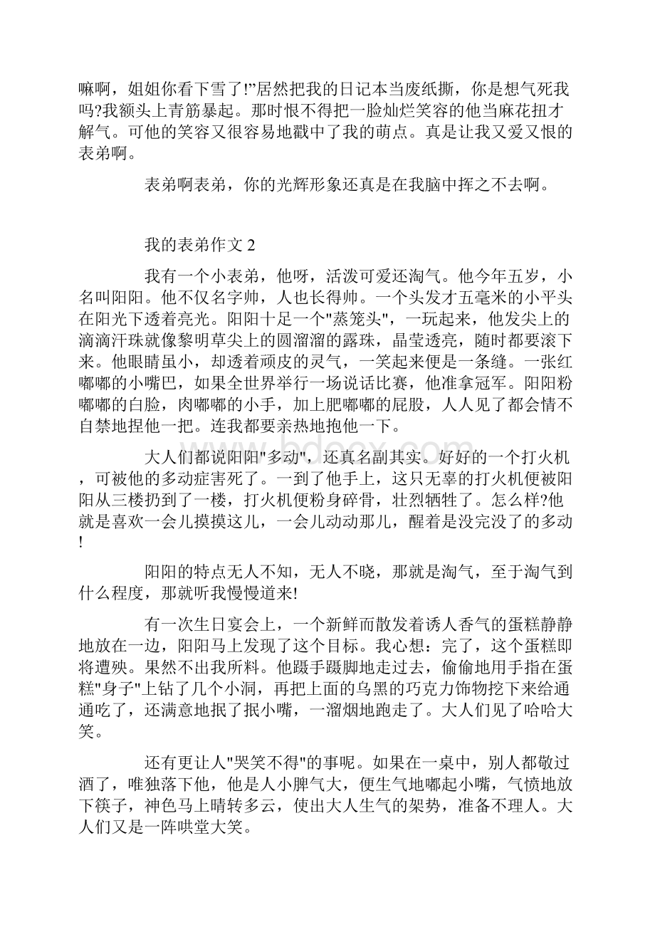 我的表弟初中作文600字.docx_第2页