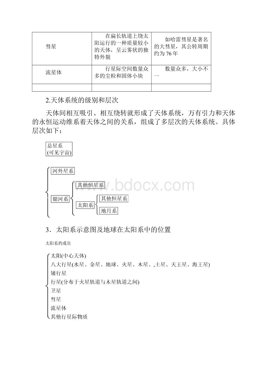 地理学考一轮复习文档第1章 宇宙中的地球 Word版含答案.docx_第3页