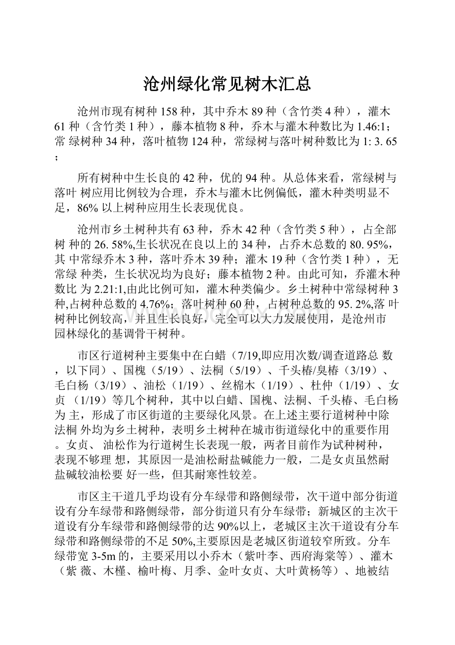 沧州绿化常见树木汇总.docx