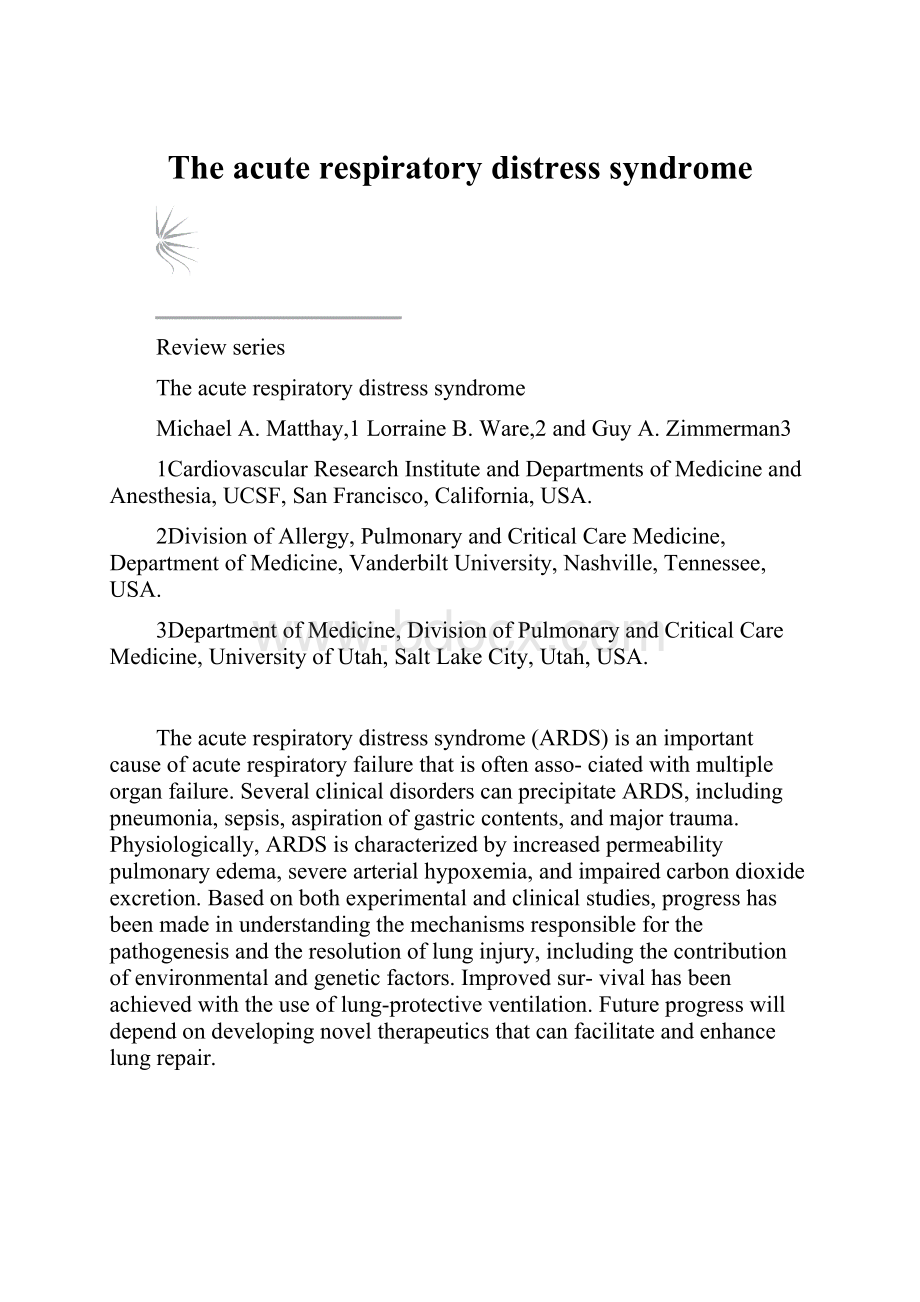 The acute respiratory distress syndrome.docx